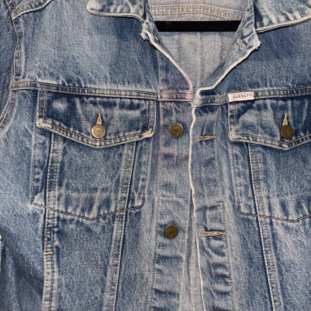 Vintage Guess Denim Jean Jacket Georges Marciano Design USA Size L 80's Seephoto - Picture 4 of 11